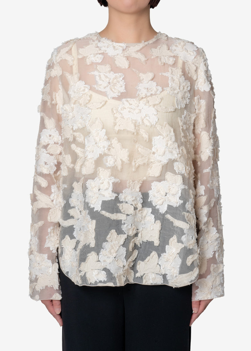 Limited Cut Jacquard Long Sleeve Blouse | guardline.kz