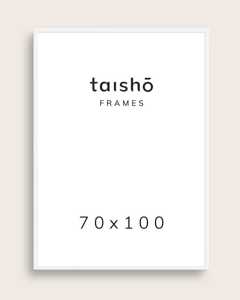 klodset Ved navn mod Hvid ramme i str. 100x140 | Plakatramme med ægte glas | taishō