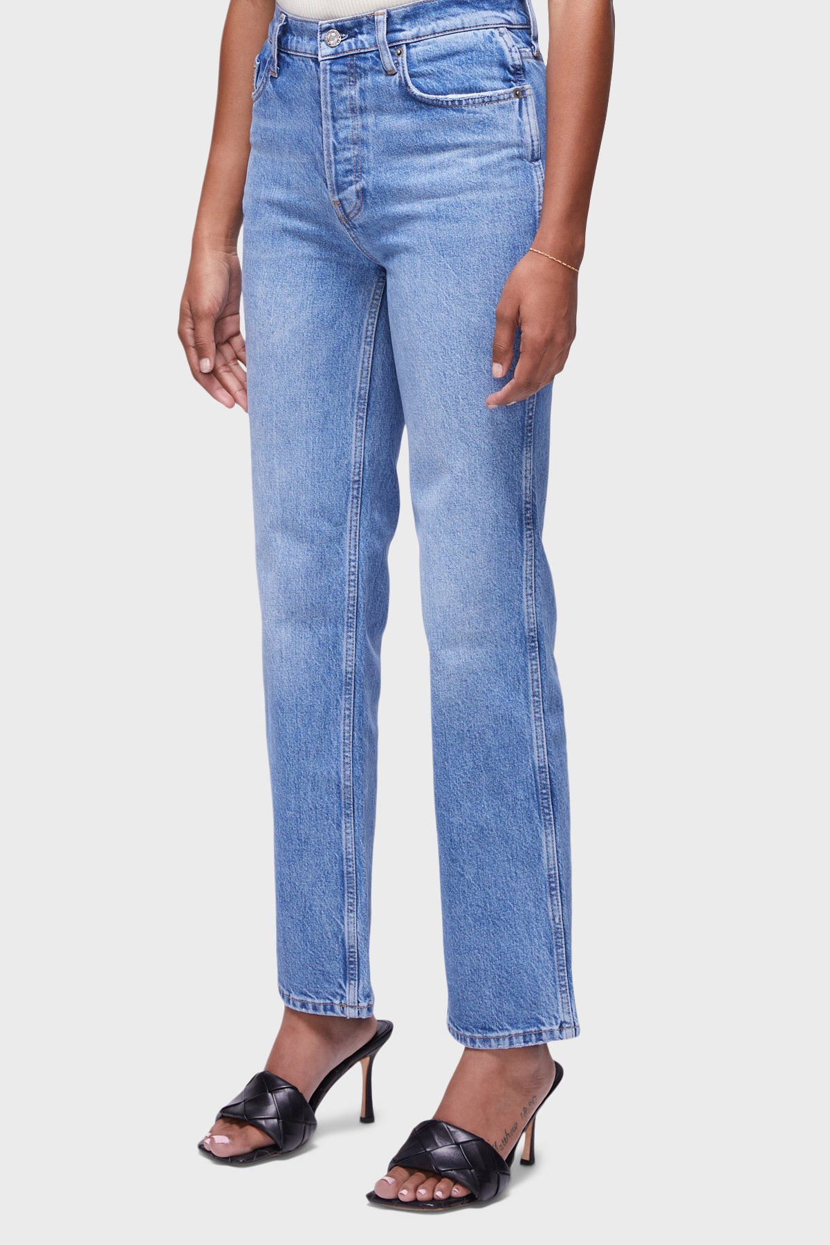 Crisscross High-Rise Straight Jeans