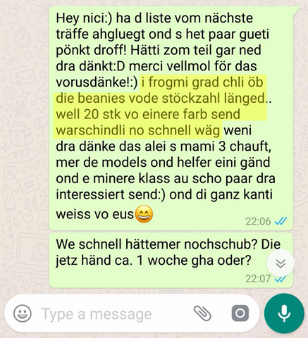 Whatsapp-Konversation zu Treeanies