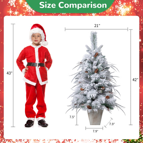 3.0' Ferrisland® Frosted Fir Artificial Christmas Tree