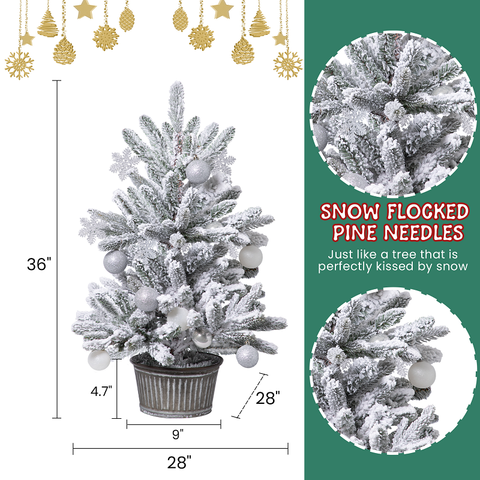 3.0' Ferrisland® Frosted Fir Artificial Christmas Tree