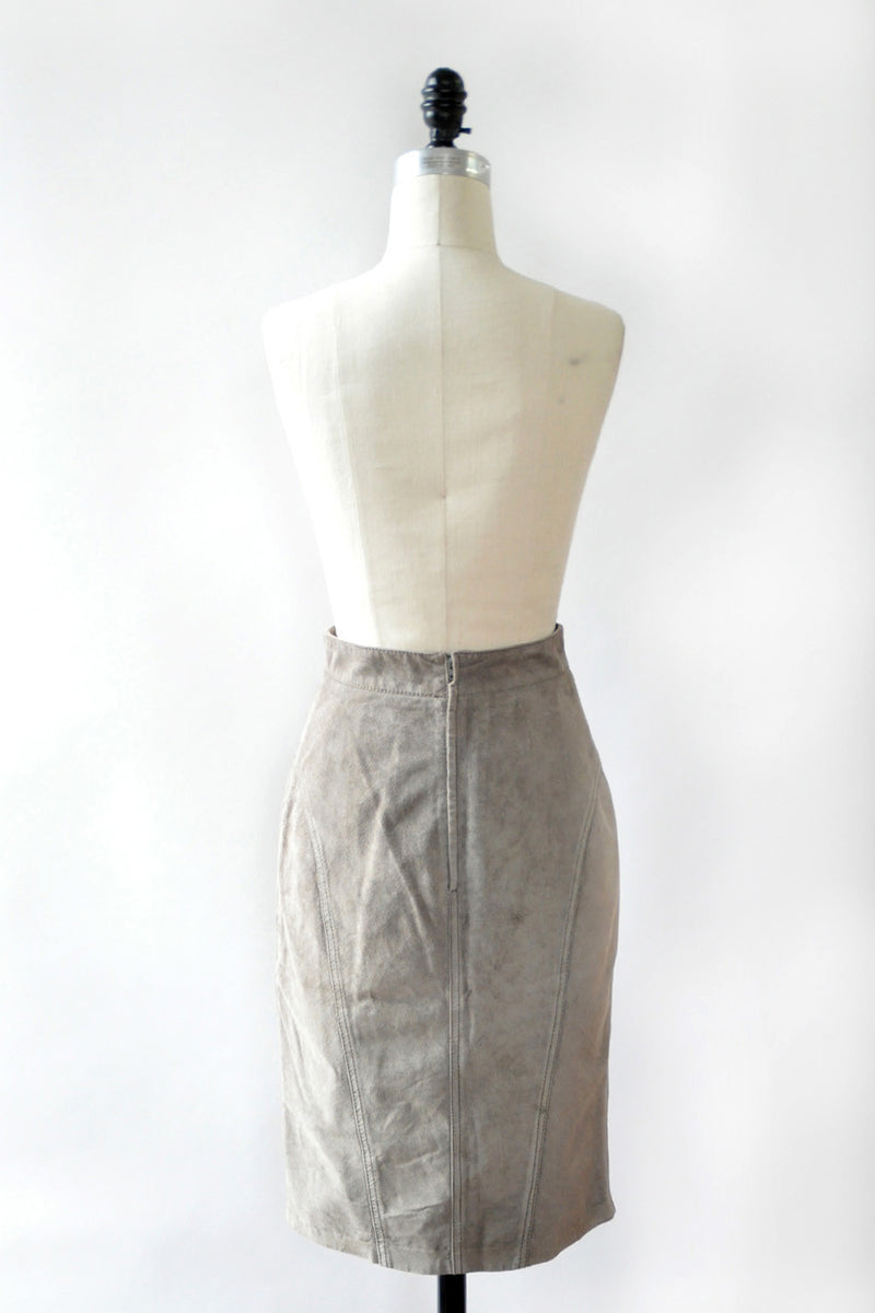 gray suede skirt