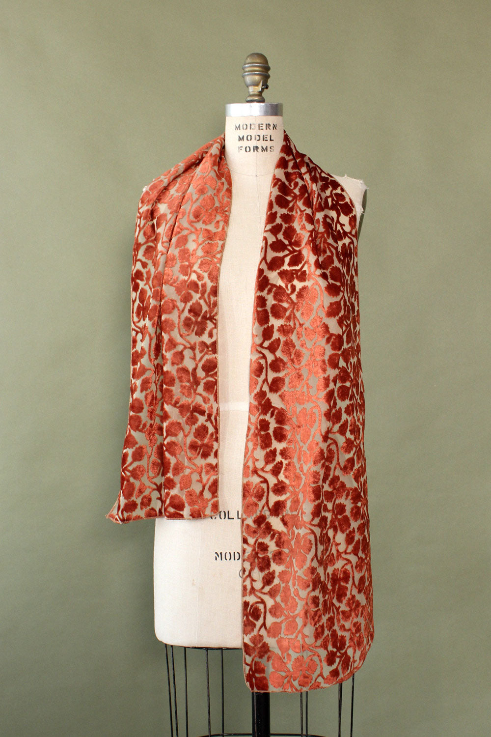 Autumn Leaf Panne Velvet Scarf