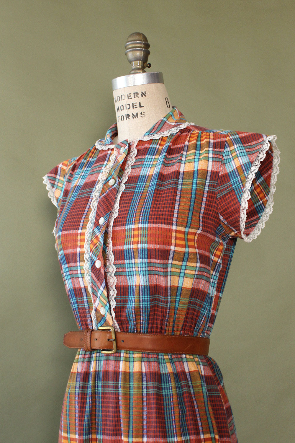 Pumpkin Plaid Day Dress S/M