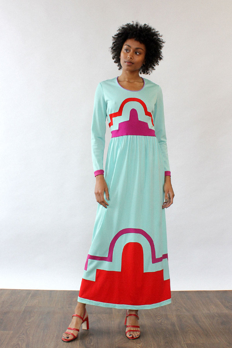 geometric maxi dress