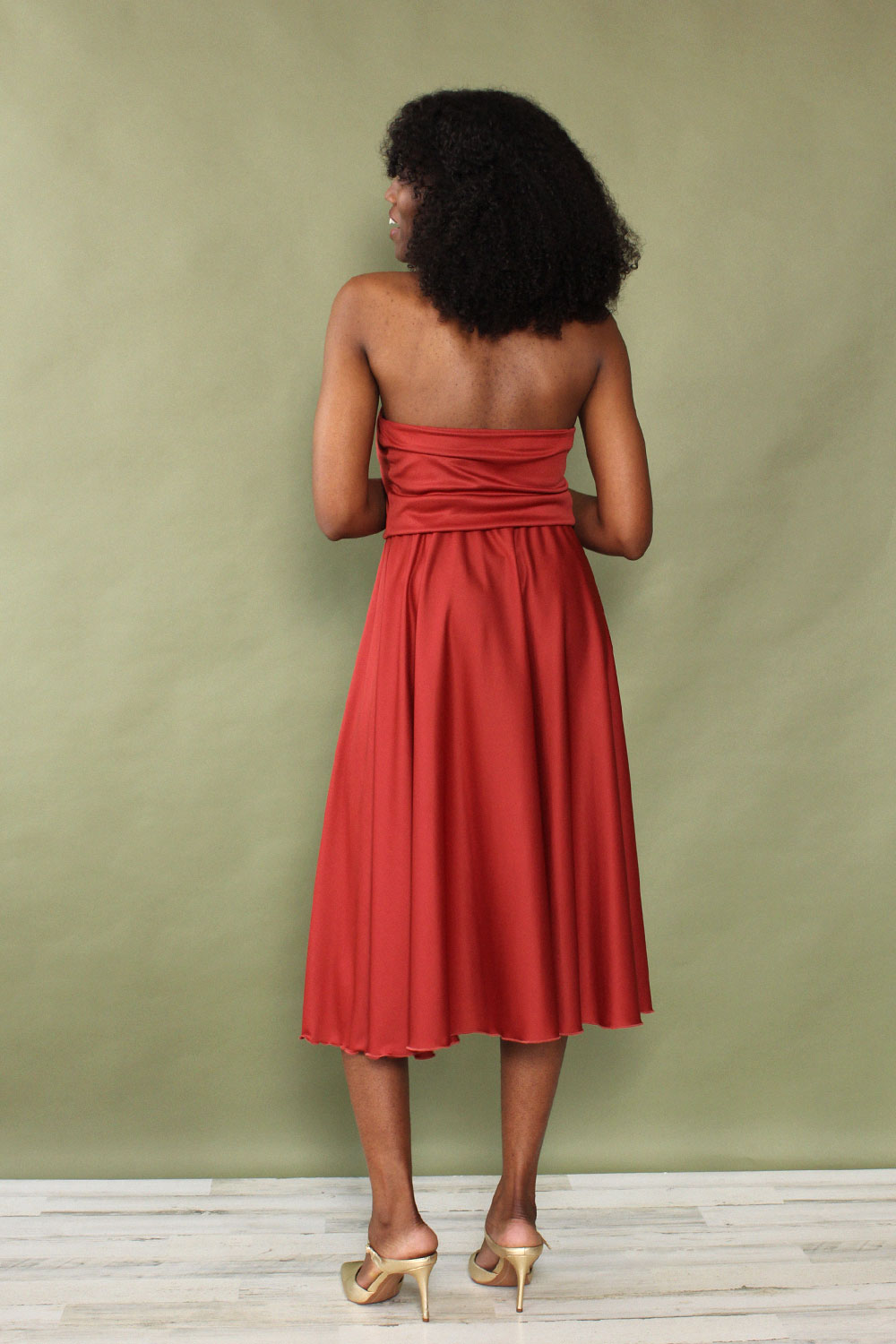 Cinnamon Cowl Halter Dress XS/S