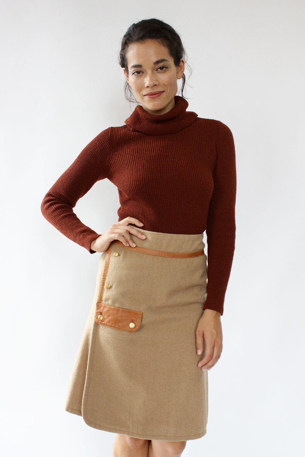 camel colored skirt