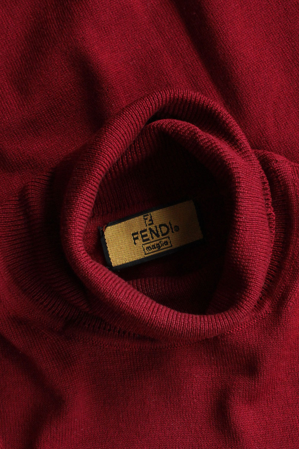 Fendi Wine Wool Turtleneck M