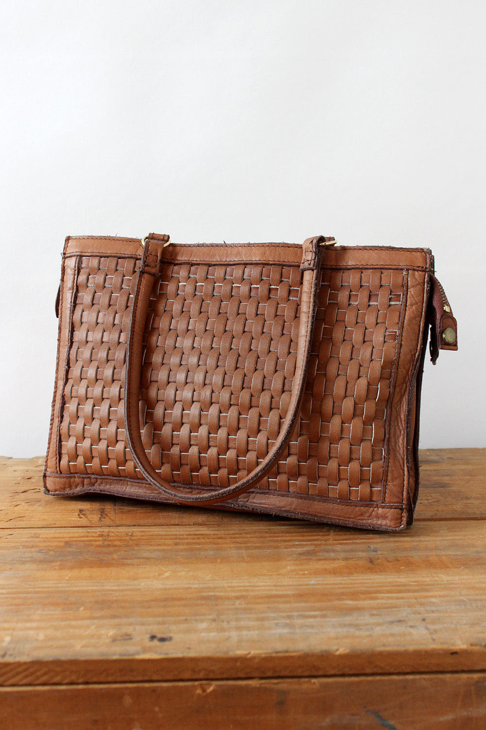 woven leather purse