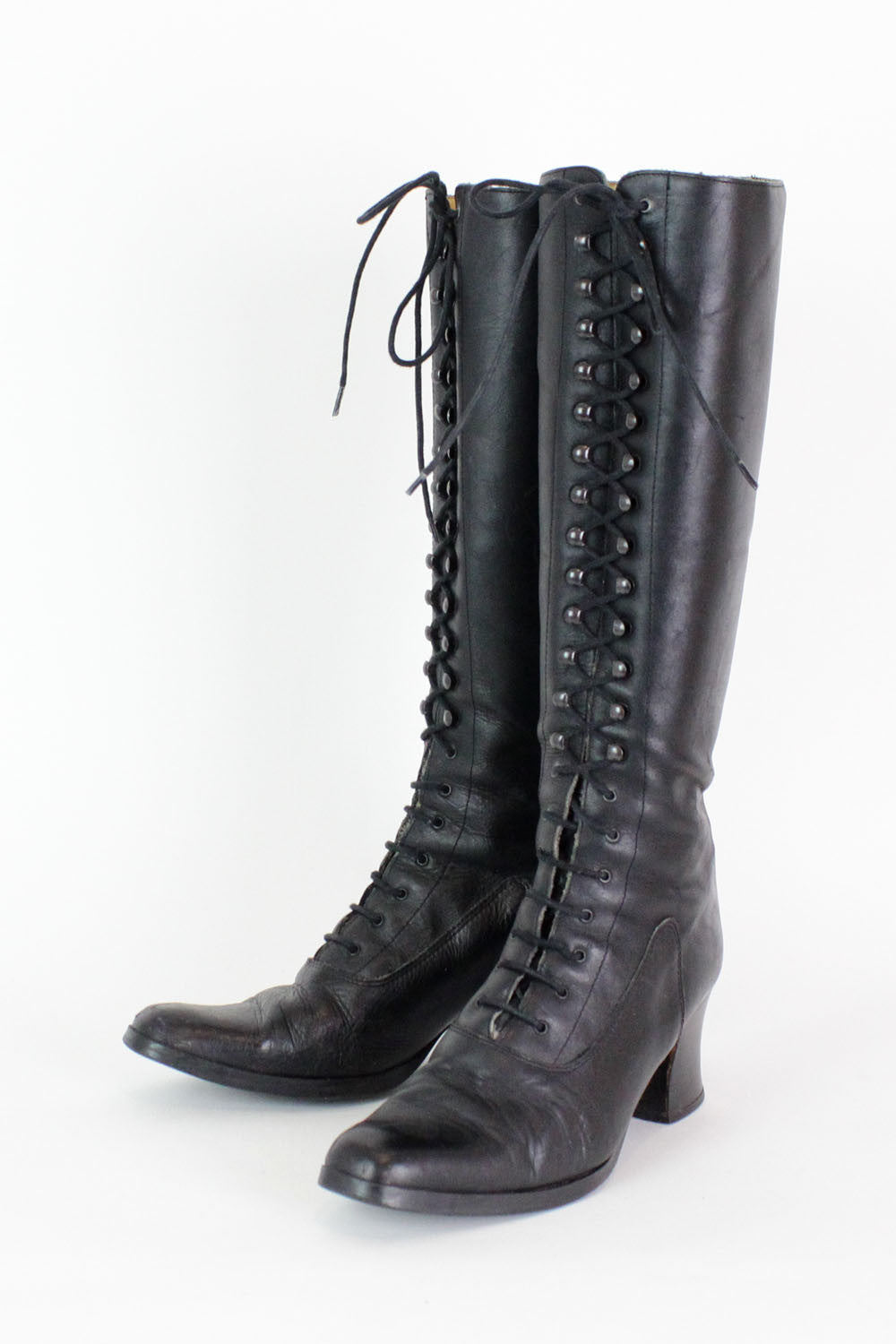 Vintage Black Lace Up Granny Boots 8 1/2 – OMNIA