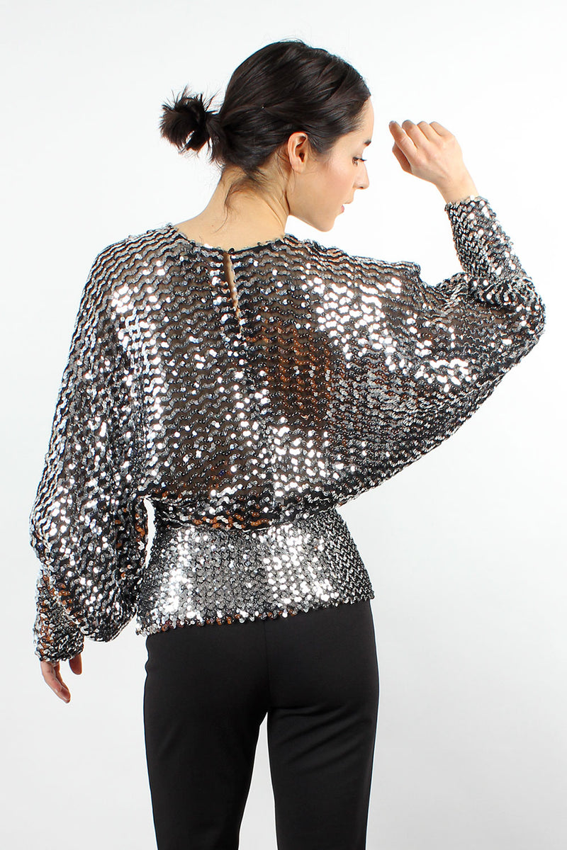 sparkly batwing top