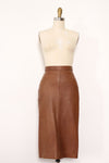 Cocoa Leather Pencil Skirt XS