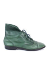 Green Leather Lace-up Boots 8