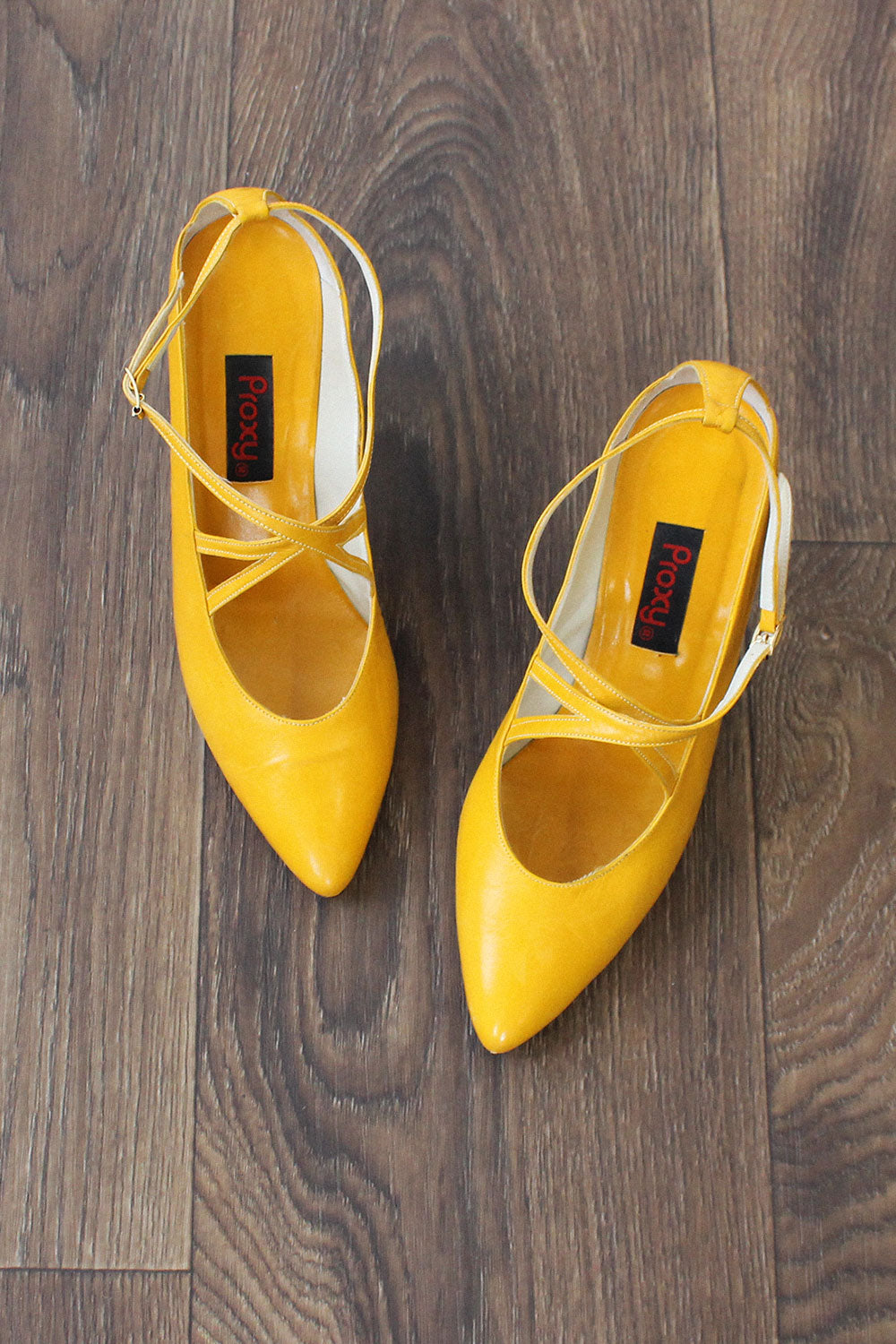 mustard low heels