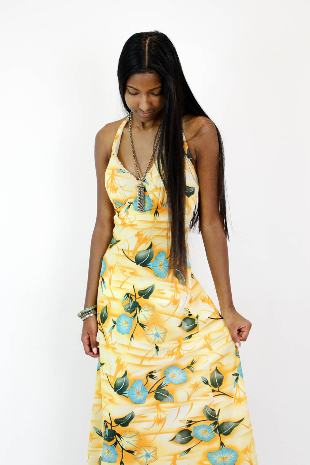 flower halter dress