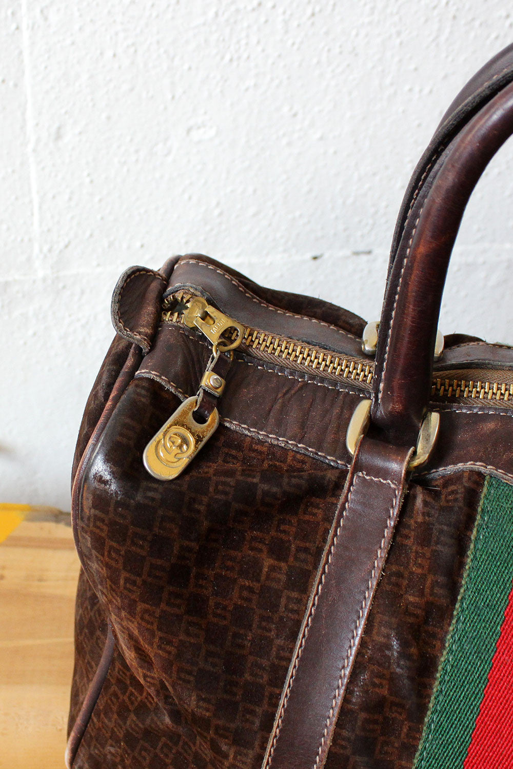 Vintage Gucci Striped Suede Speedy Bag – OMNIA