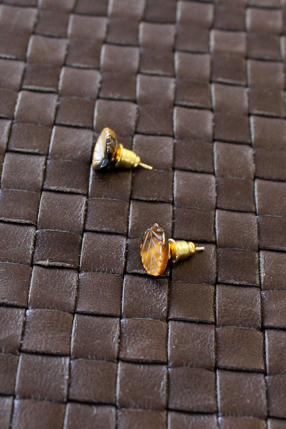 Tiger Eye Leaf Studs – OMNIA