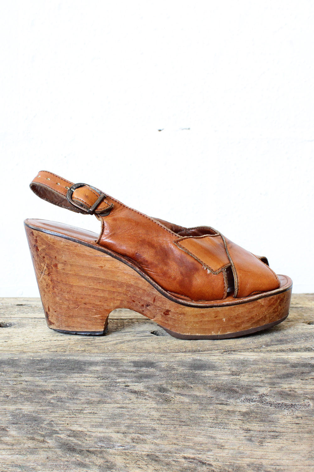 wood platforms shoes