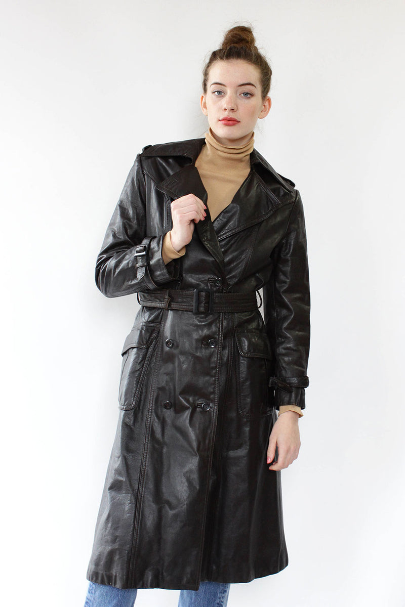 Deuce Leather Trench Coat S/M – OMNIA