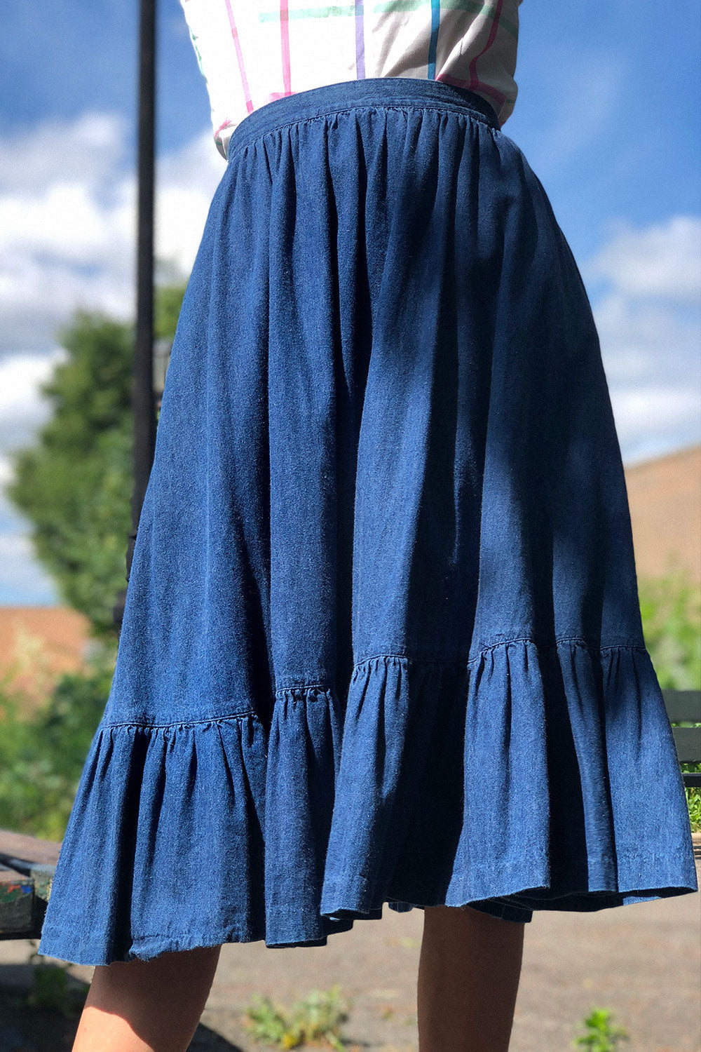 denim prairie skirt