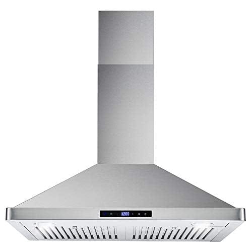 Photo 1 of Cosmo 63175S 30 Inch 380 CFM Wall Mount Kitchen Range Hood with Soft Touch Digital Push Control and Energy Efficient LED Lighting, Stainless Steel