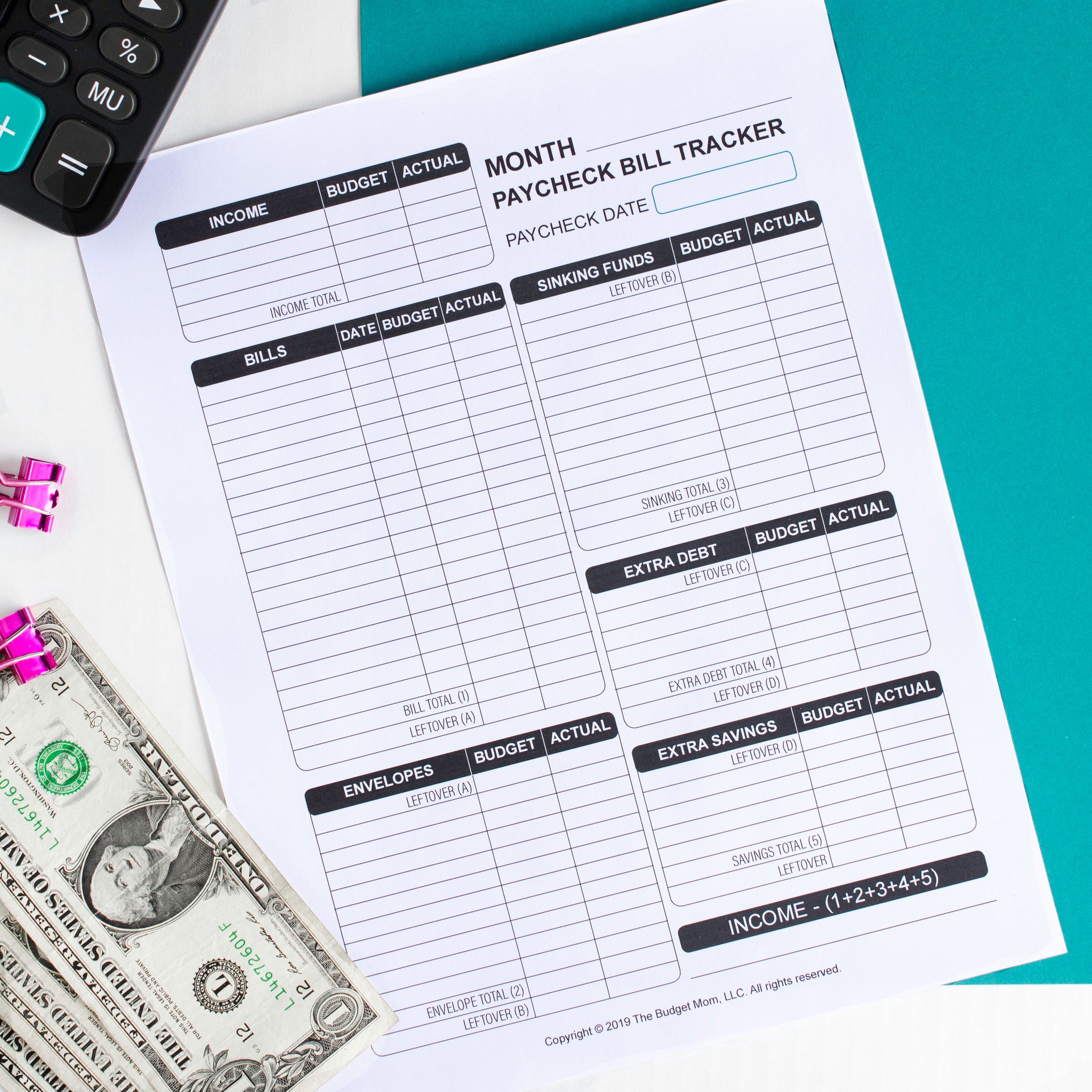 Paycheck Bill Tracker (Printable) The Budget Mom