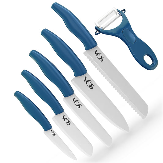 Vos Ceramic 4 Pcs Knife Set with Knives Holder (Black Handle), 1 Set -  Kroger