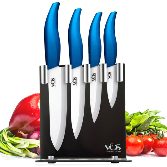 Vos Universal Knife Block - Countertop Knife Holder with Non-Slip Base, Kitchen Knives Holder - Holds 14 Knives, Sturdy Knife Organizer - Space