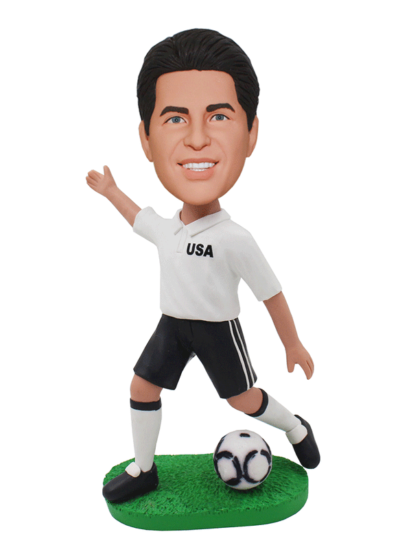 cartoon bobble head soccer player