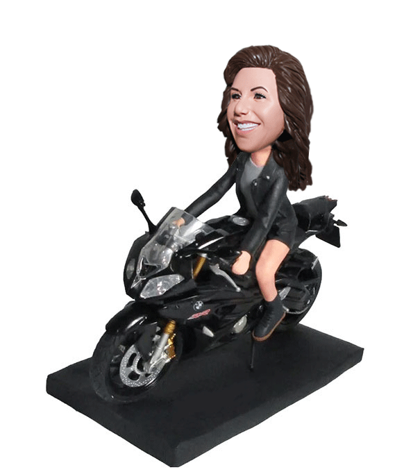 Custom Motorcycle Bobblehead, Personalized Female Bobblehead Motorcycle – Abobblehead.com