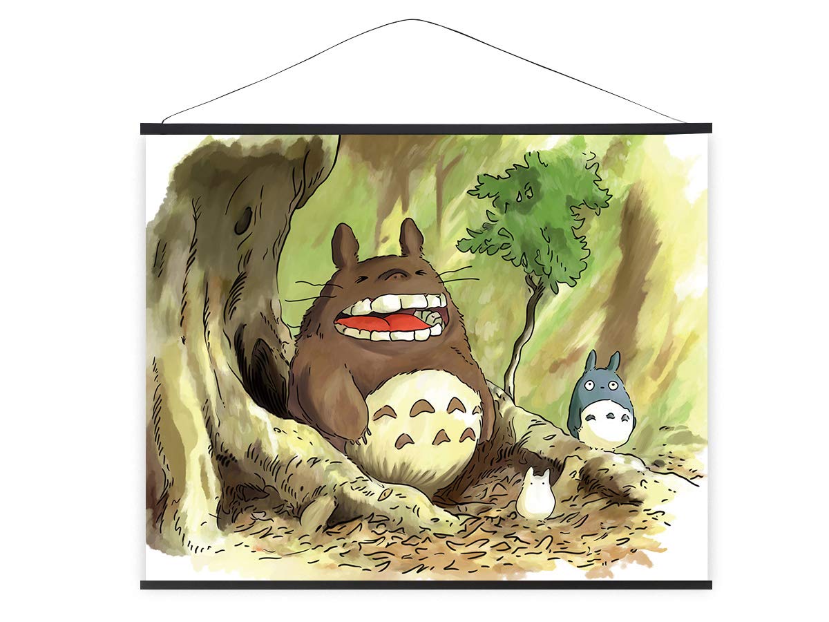 Totoro scroll picture made of fabric | Kakemono 100x81cm | Large anime