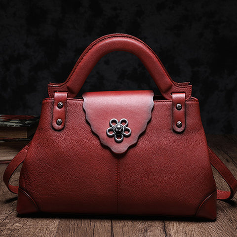 Vintage Style Handbags Italian Leather Purses