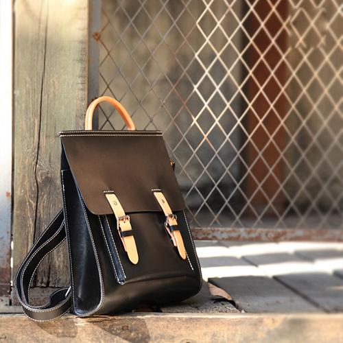 leather satchel backpack women's