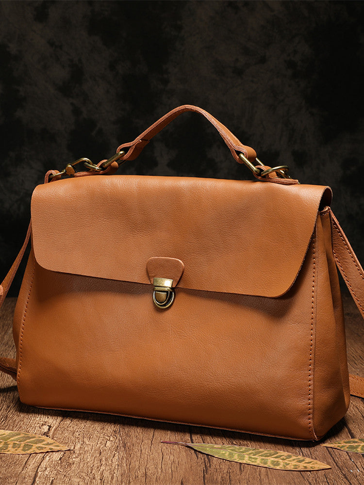 Brown Leather Satchel Purse Women's Satchel Handbags – iLeatherhandbag