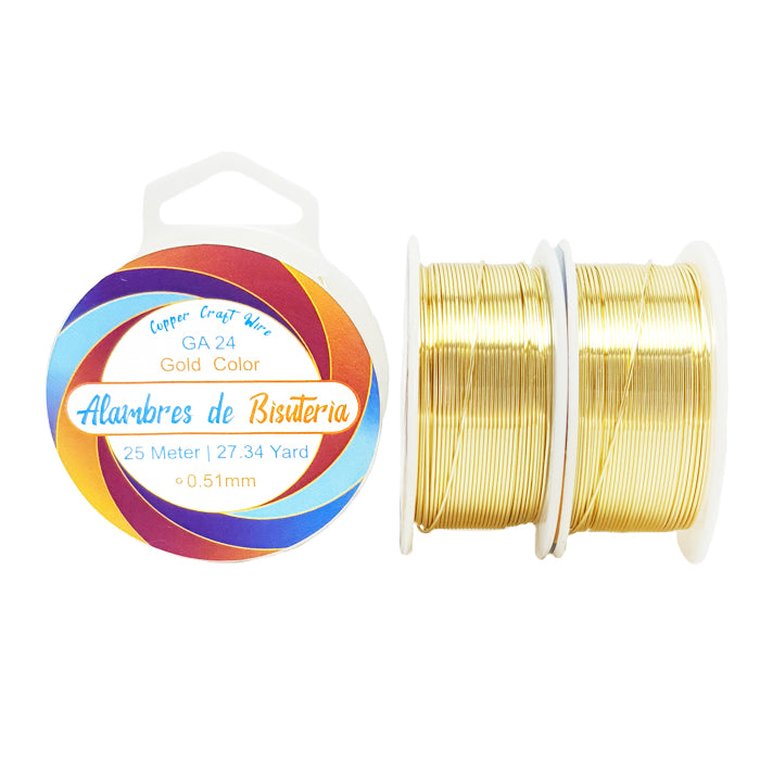 Gold Color GA 24 Brand ALAMBRES (Similar color14K ) – AAA Craft Wire