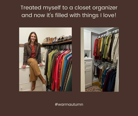 Warm Autumn closet purge results in a clothing exchange swap and an organized closet