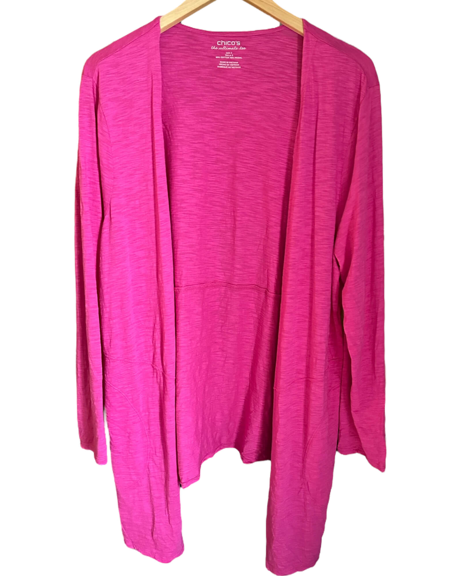 Lucky Brand Raw Edge Knit Open Front Cardigan in Rose Pink size