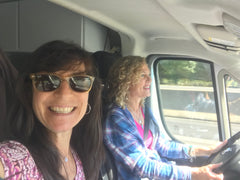 Kerry Jones of Indigo Tones with Deb French in travel color analysis van