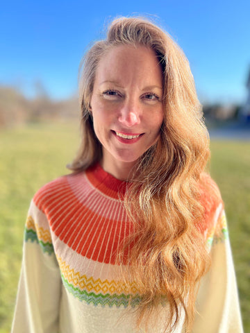 Warm Spring Amy Cote in Warm Colored Sweater