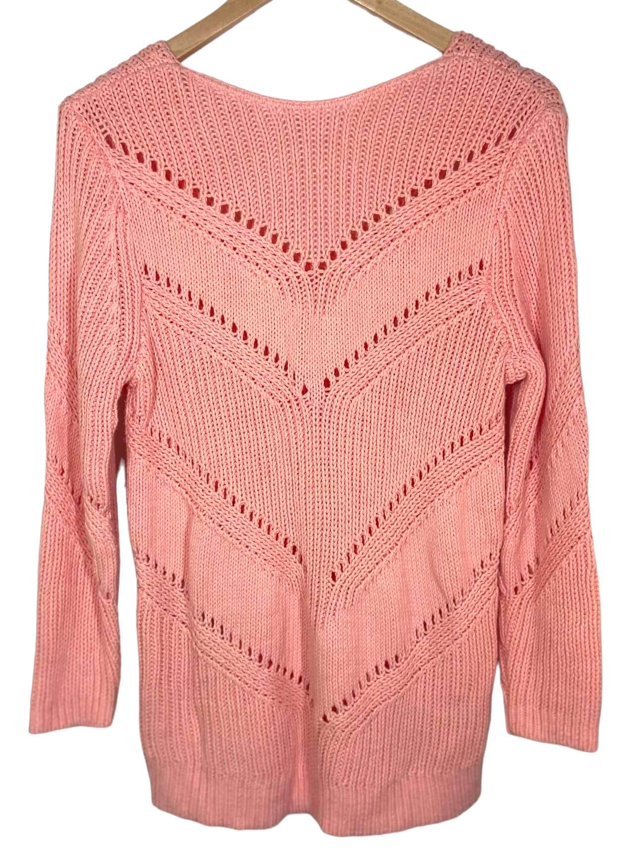 Ann Taylor LOFT V-Neck Sweater Tank Size Medium Pink Fizz Color
