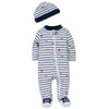 LITTLE ME Baby Boy Sports Star Footed Sleeper with Hat