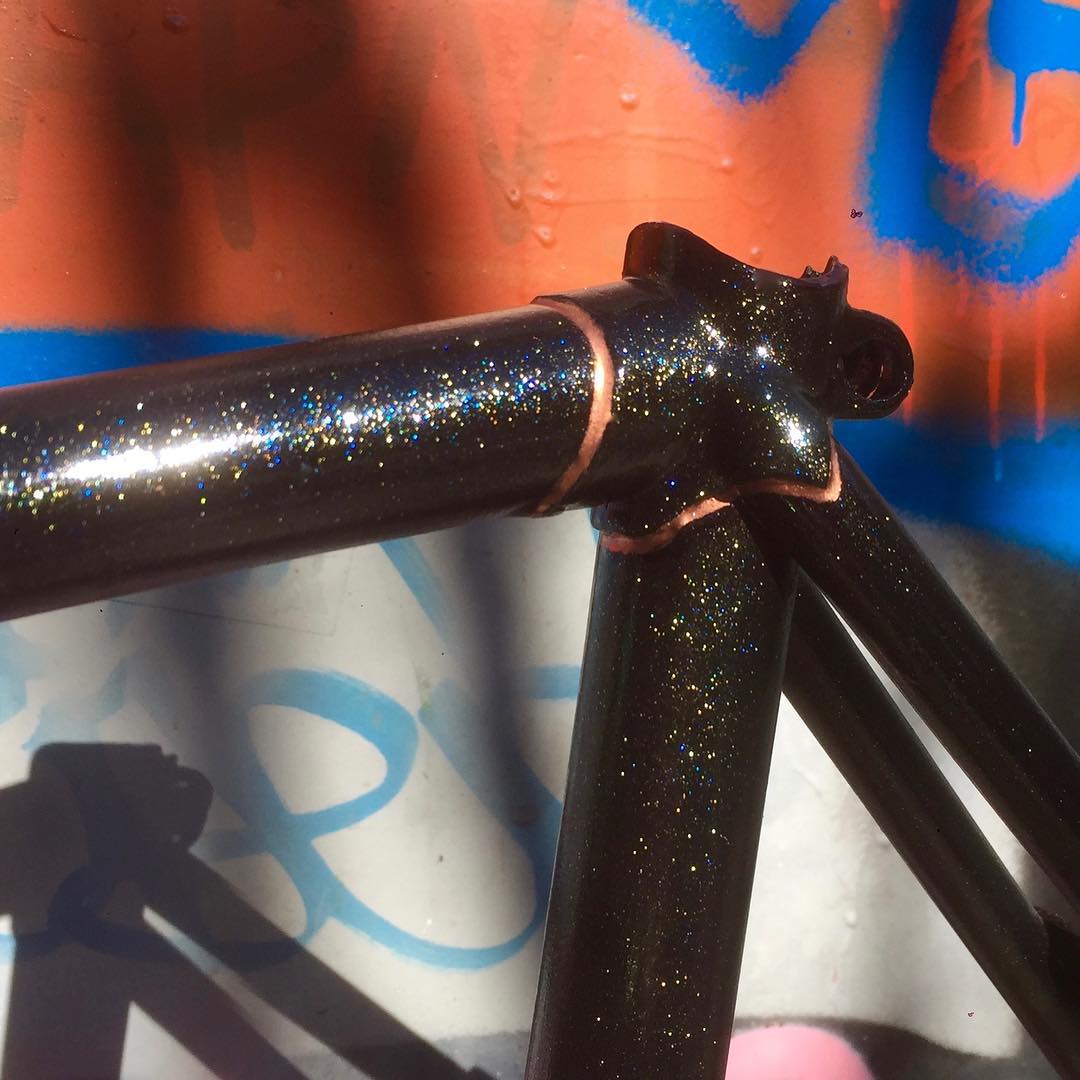 Metallic flake bike paint