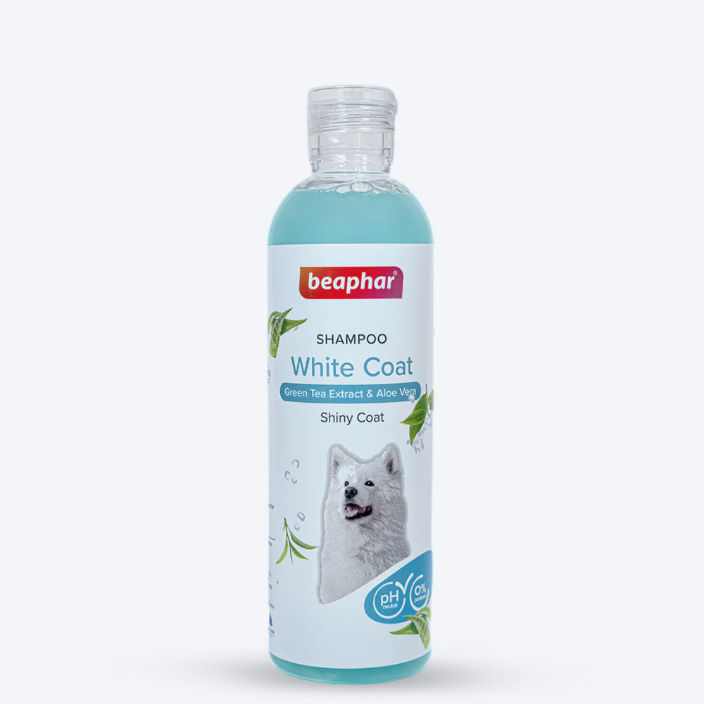 

Beaphar White And Shiny Coat Shampoo For Dog - Green Tea Extract & Aloe Vera - 250 ml