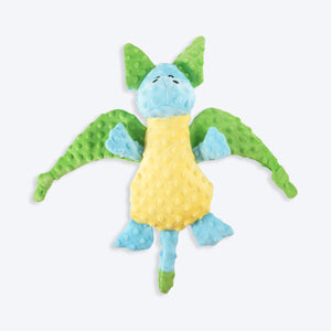 Barkbutler Pookie The Dragon Squeaky Plush Dog Toy - Blue & Green - L