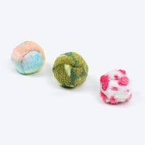 TLC Rattle Fur Ball Interactive Toys For Cat - Multicolor - Set Of 3 Nav Image 1