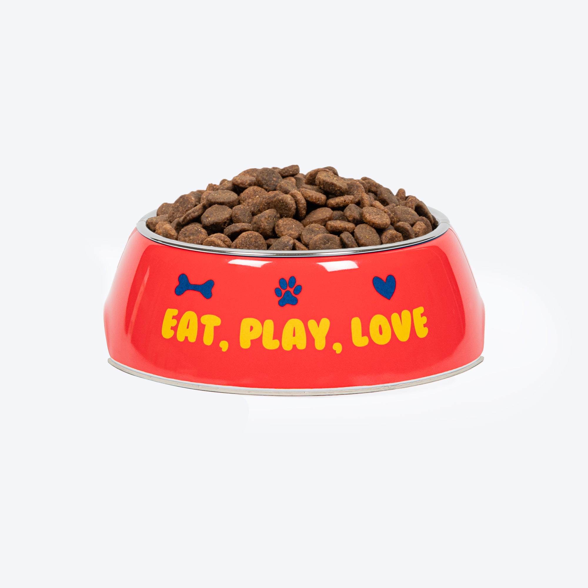 

HUFT Eat Play Love Printed Melamine Bowl for Dogs - Red