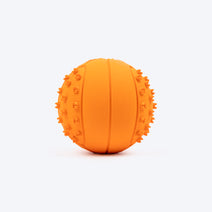 TLC Textured Ball Squeaky Chew Toy For Dog - Orange Nav Image 2