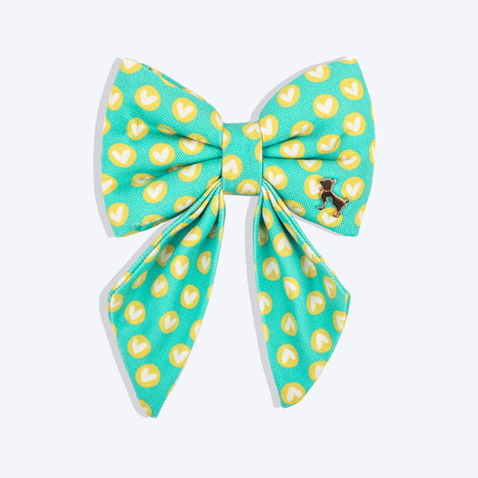HUFT Heartpop Printed Lady Bow Tie For Dog - Sea Green Image 1