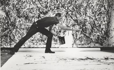 Jackson Pollock ‘action painting’ captured by Hans Namuth who photographed him in 1950